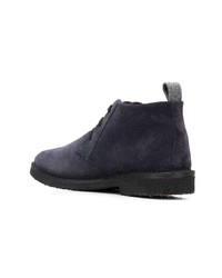 Bottines chukka en daim bleu marine Corneliani