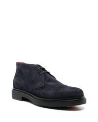 Bottines chukka en daim bleu marine Santoni