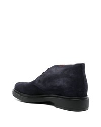 Bottines chukka en daim bleu marine Santoni