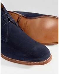 Bottines chukka en daim bleu marine Grenson