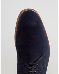 Bottines chukka en daim bleu marine Grenson