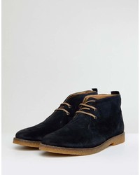 Bottines chukka en daim bleu marine Base London