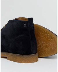 Bottines chukka en daim bleu marine Base London