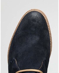 Bottines chukka en daim bleu marine Base London