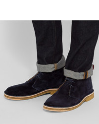 Bottines chukka en daim bleu marine Paul Smith