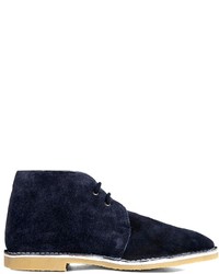 Bottines chukka en daim bleu marine Frank Wright