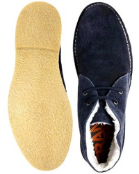 Bottines chukka en daim bleu marine Frank Wright