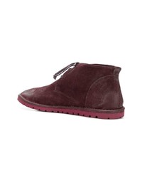 Bottines chukka en daim bordeaux Marsèll