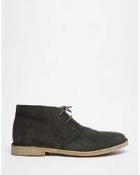 Bottines chukka en daim gris foncé Asos