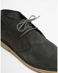 Bottines chukka en daim gris foncé Asos