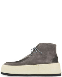 Bottines chukka en daim gris foncé Marsèll