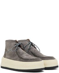 Bottines chukka en daim gris foncé Marsèll