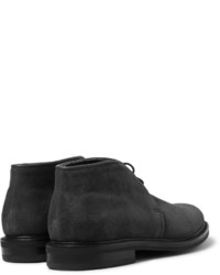 Bottines chukka en daim gris foncé John Lobb