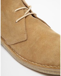 Bottines chukka en daim marron clair Asos