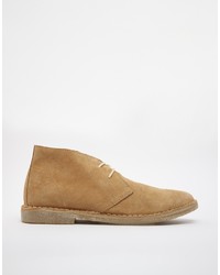 Bottines chukka en daim marron clair Asos