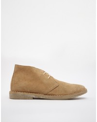 Bottines chukka en daim marron clair Asos