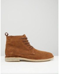 Bottines chukka en daim marron clair Asos