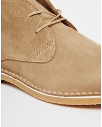 Bottines chukka en daim marron clair Selected