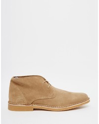 Bottines chukka en daim marron clair Selected