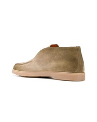 Bottines chukka en daim marron clair Santoni