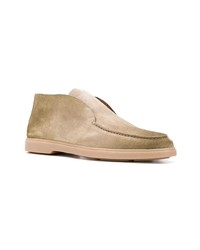 Bottines chukka en daim marron clair Santoni