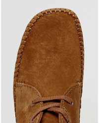 Bottines chukka en daim marron clair Clarks