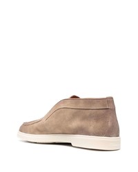 Bottines chukka en daim marron clair Santoni