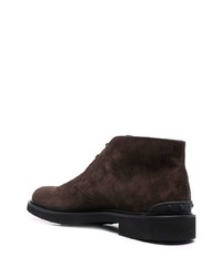 Bottines chukka en daim marron foncé Tod's