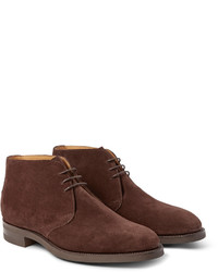 Bottines chukka en daim marron foncé Edward Green