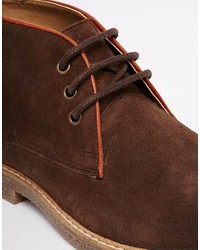 Bottines chukka en daim marron foncé Asos