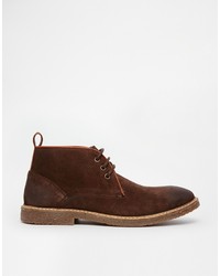 Bottines chukka en daim marron foncé Asos