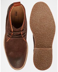 Bottines chukka en daim marron foncé Asos