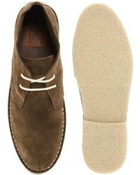 Bottines chukka en daim marron foncé Asos