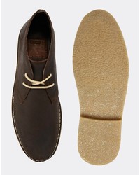 Bottines chukka en daim marron foncé Asos