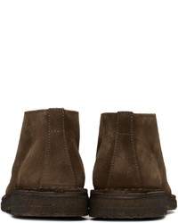 Bottines chukka en daim marron foncé Drake's