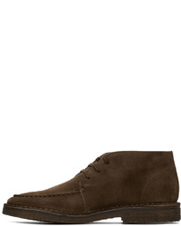 Bottines chukka en daim marron foncé Drake's