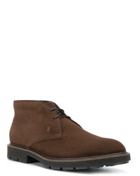 Bottines chukka en daim marron foncé Tod's