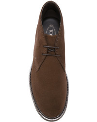 Bottines chukka en daim marron foncé Tod's