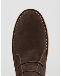 Bottines chukka en daim marron foncé Asos