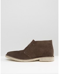 Bottines chukka en daim marron foncé Asos