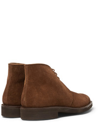 Bottines chukka en daim marron foncé