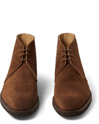 Bottines chukka en daim marron foncé