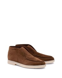 Bottines chukka en daim marron foncé Church's