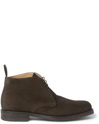 Bottines chukka en daim marron foncé Cheaney