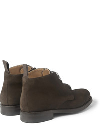 Bottines chukka en daim marron foncé Cheaney