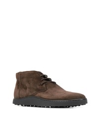 Bottines chukka en daim marron foncé Tod's