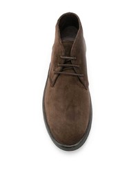 Bottines chukka en daim marron foncé Tod's