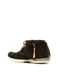 Bottines chukka en daim marron foncé VISVIM