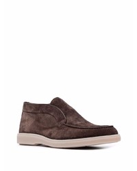 Bottines chukka en daim marron foncé Santoni