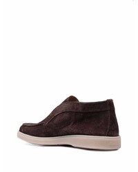 Bottines chukka en daim marron foncé Santoni